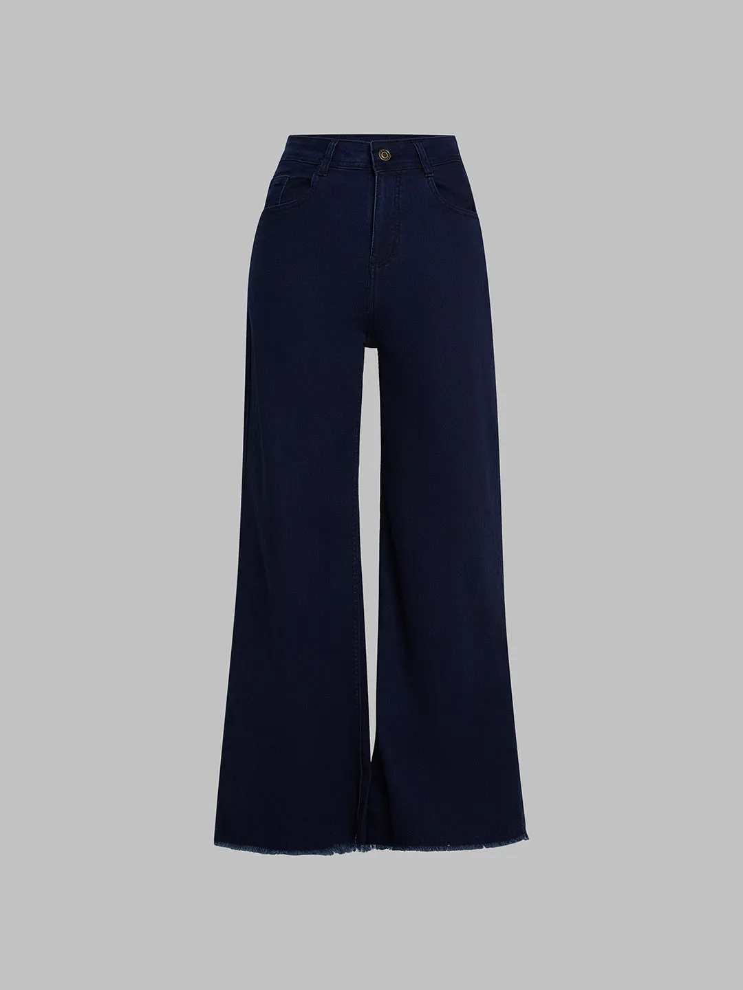 24/7 Comfort Women's Navy Blue Wide-Leg High-Rise Stretchable Denim Jeans