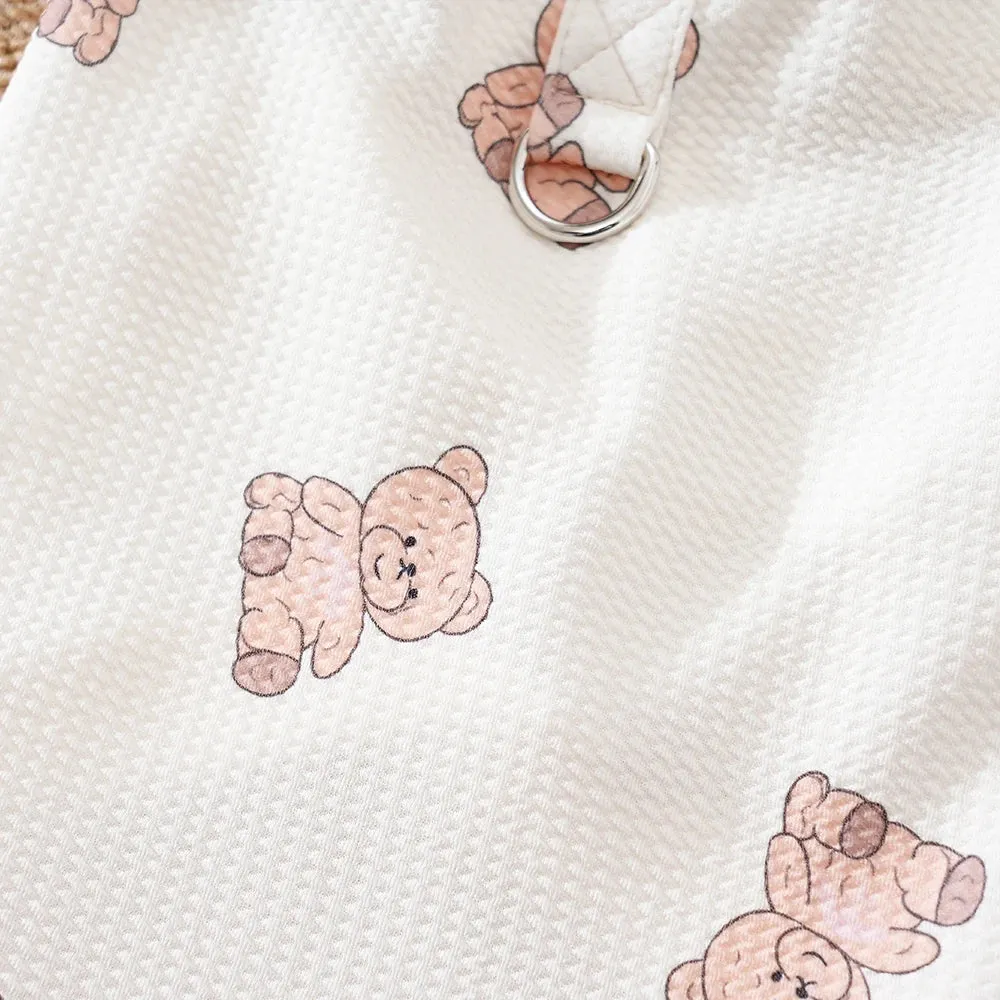 3D Bear Print Dog Shirts | Soft & Breathable Pet Puppy Clothes | Outfit with Leash Ring for Dogs & Cats