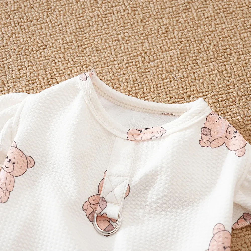 3D Bear Print Dog Shirts | Soft & Breathable Pet Puppy Clothes | Outfit with Leash Ring for Dogs & Cats