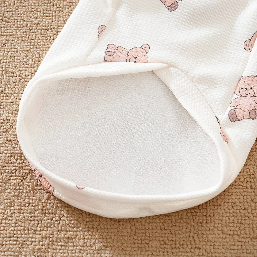 3D Bear Print Dog Shirts | Soft & Breathable Pet Puppy Clothes | Outfit with Leash Ring for Dogs & Cats