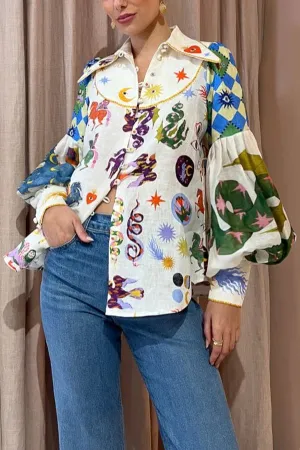 Adalie™ - Love Balloon Sleeve Shirt Adalie™ - Love Balloon Sleeve Shirt
