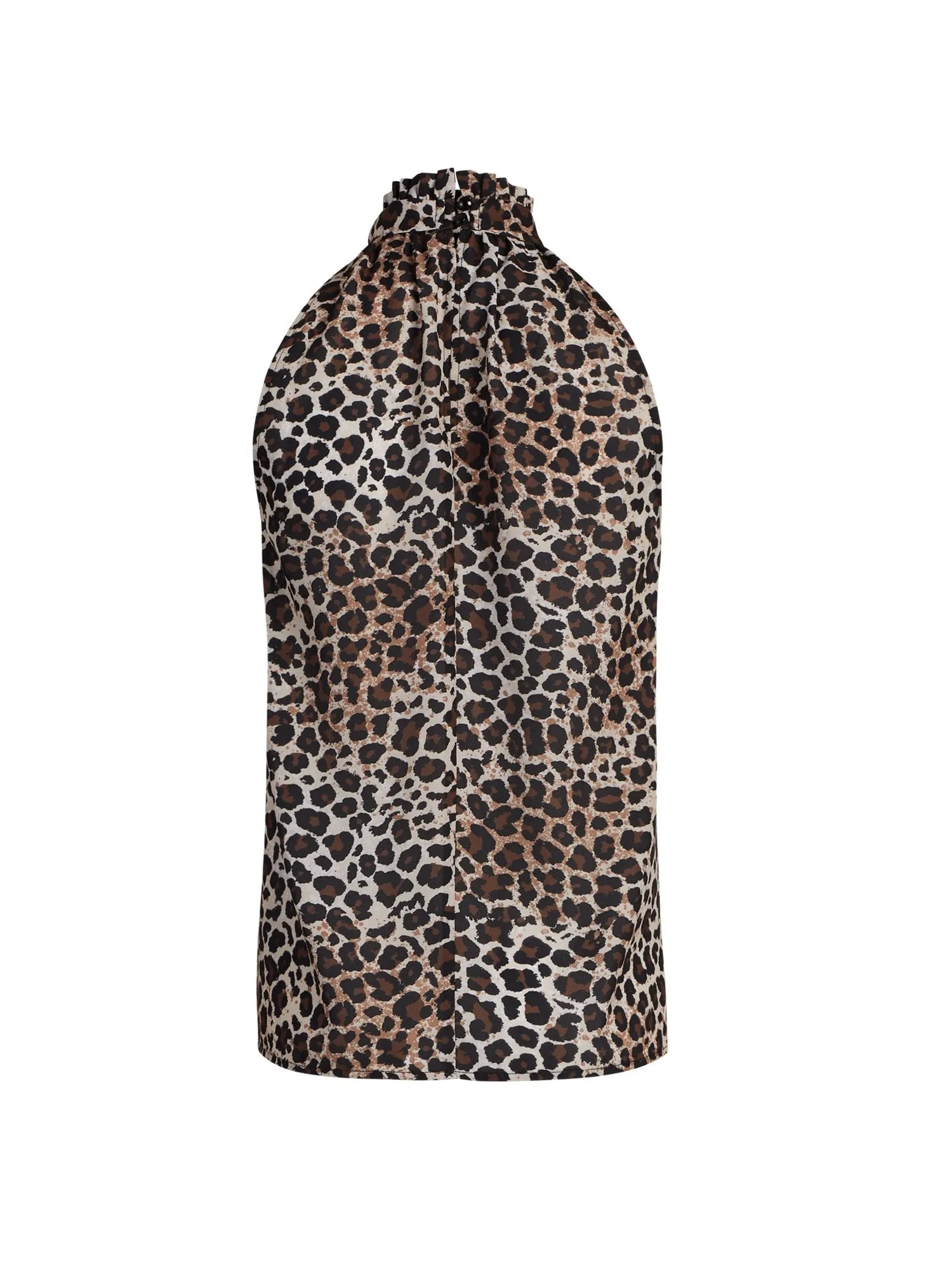 Animal Print Halter Bow Blouse