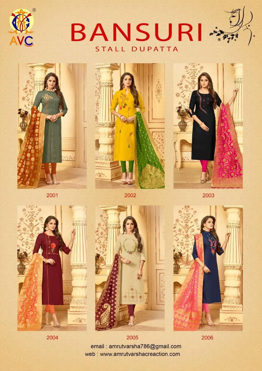 Avc Presents Bansuri Heavy Cotton Casual Wear Salwar Suits