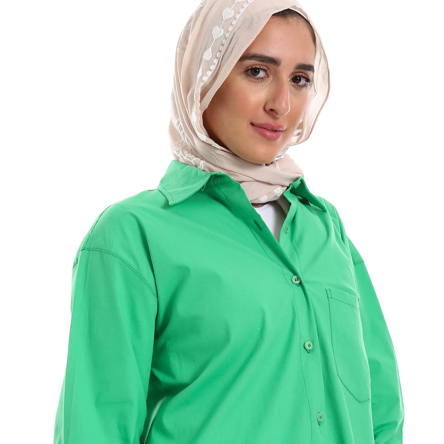 Below Hips Length High Low Plain Orange Women Casual Shirt