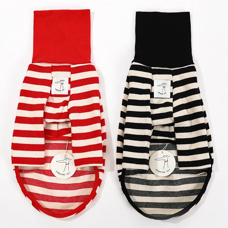 Black and White Striped Italian Greyhound Dog Clothes - Stylish Spring and Summer Fashion - Pet Black White Striped Clothing New Italian Greyhound Spring Summer Dog Clothes For Dogs Shirt Couple Cat Dog Clothing Puppy