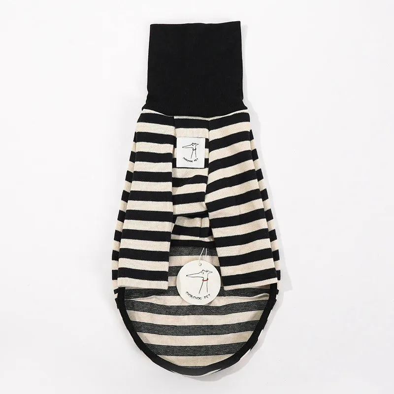 Black and White Striped Italian Greyhound Dog Clothes - Stylish Spring and Summer Fashion - Pet Black White Striped Clothing New Italian Greyhound Spring Summer Dog Clothes For Dogs Shirt Couple Cat Dog Clothing Puppy