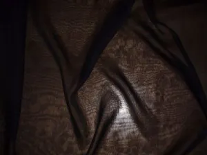 Black silk chiffon fabric 44&quot;