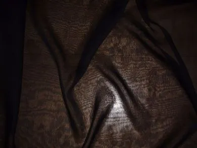 Black silk chiffon fabric 44&quot;