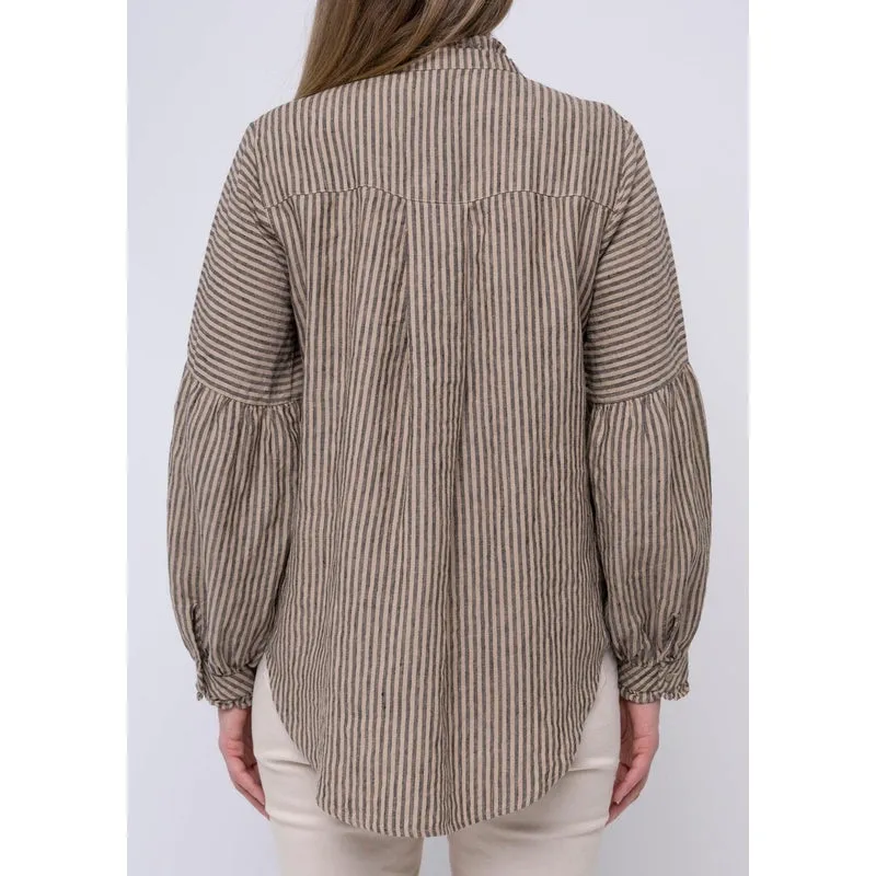BLOUSE STRIPE LINEN