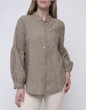 BLOUSE STRIPE LINEN