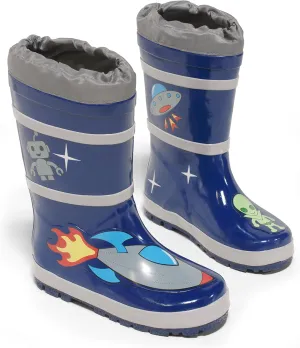 Blue Space Hero Natural Rubber Rain Boots