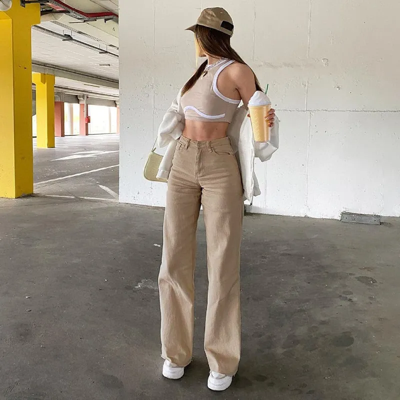 Casual High Waist Mom Jeans