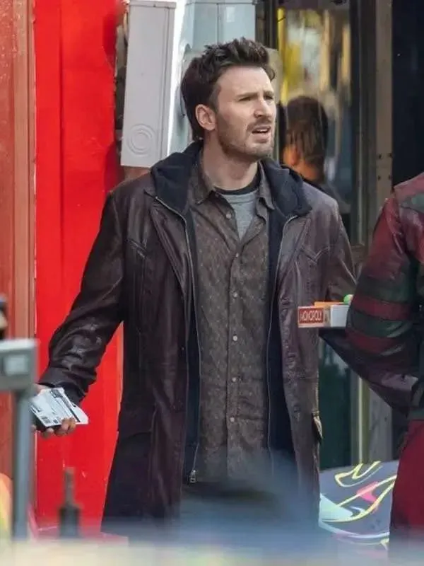 Chris Evans Red One Brown Leather Jacket