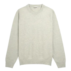 Dante Crew Jacquard Sweater - Stone Heather