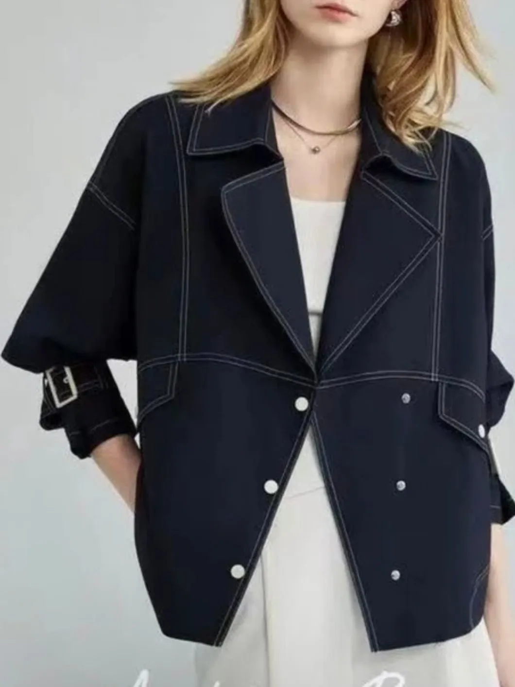 Dark blue V cut jacket
