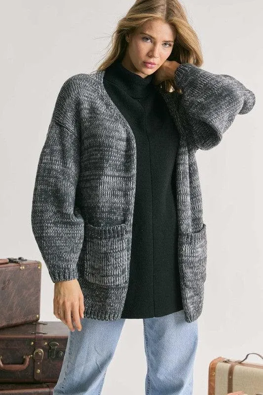 Davi & Dani Rock & Roll Knit Long Sleeve Cardigan