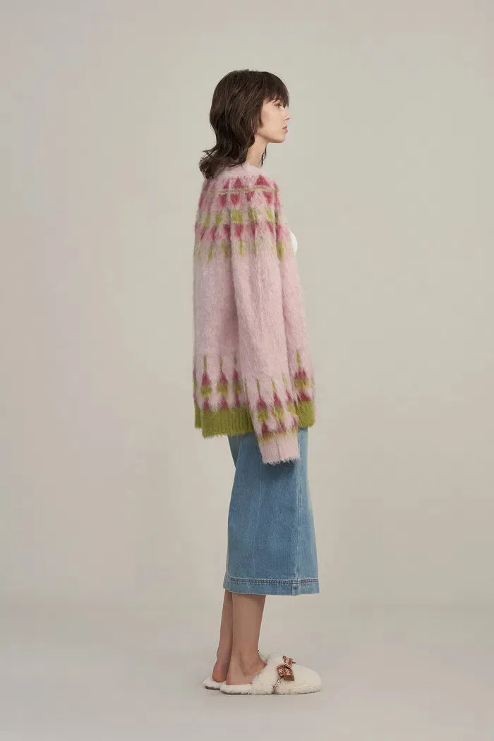 Deanna Fair Isle Cardigan in Baby Alpaca Blend