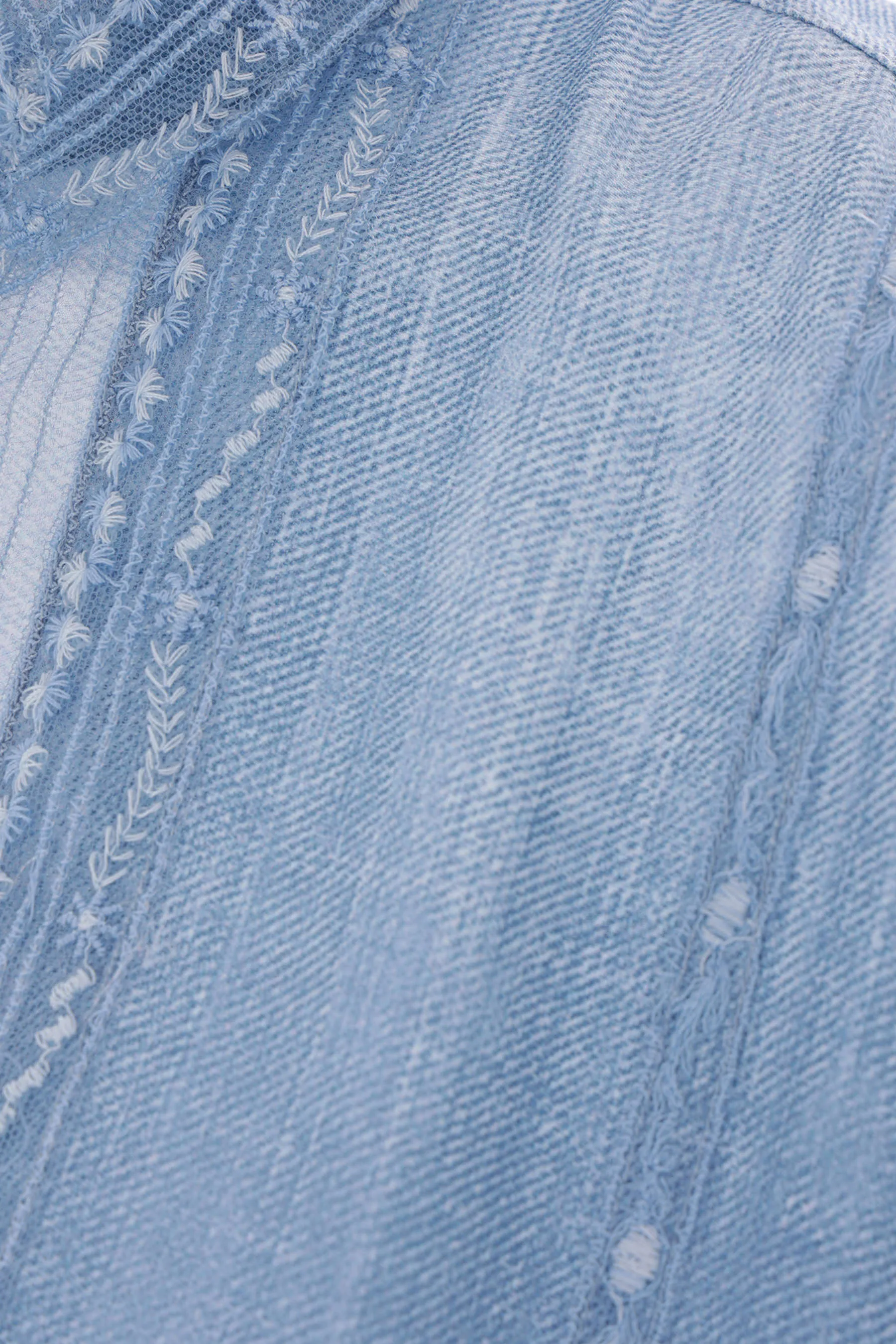 Denim Print Button-Up Shirt