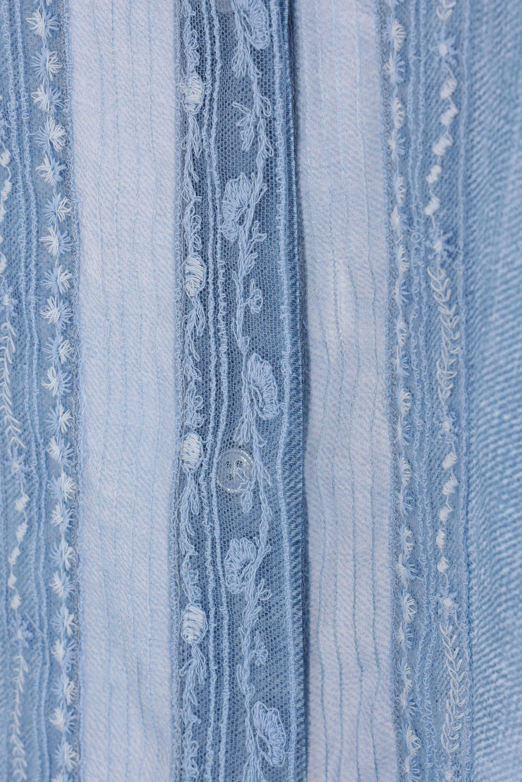 Denim Print Button-Up Shirt