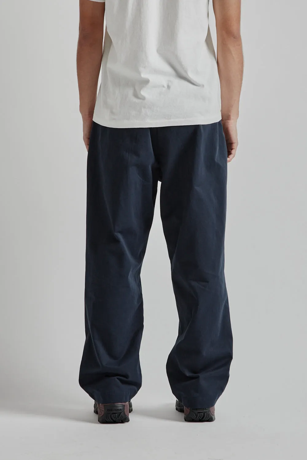 Double Pleated Pants High Density Cotton Twill - Navy Blue