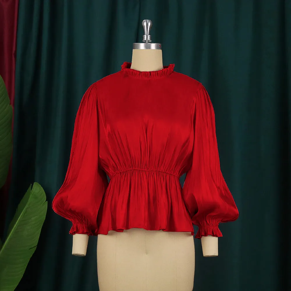 Elegant Lantern Sleeve Wholesale Women Top