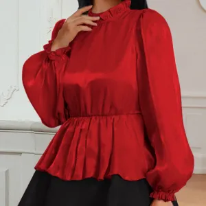 Elegant Lantern Sleeve Wholesale Women Top