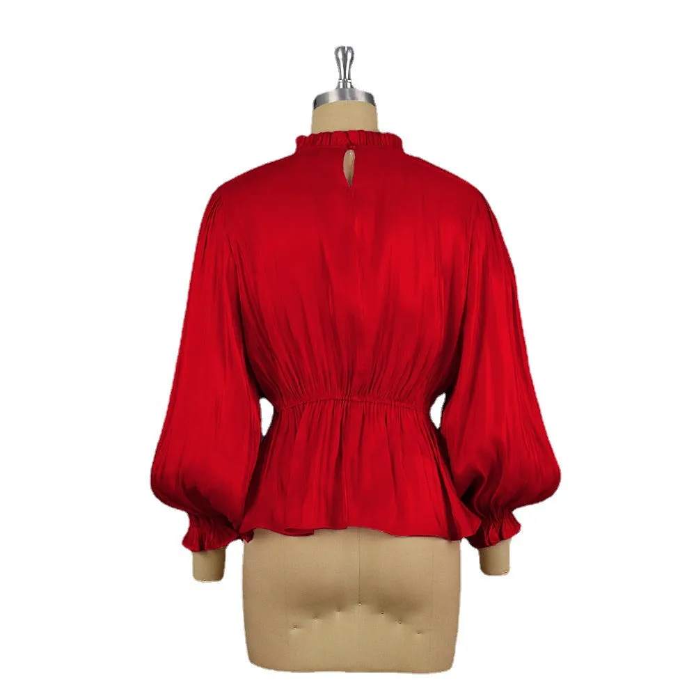 Elegant Lantern Sleeve Wholesale Women Top