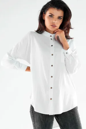 Elegant Long Sleeve Stand-Up Shirt for Men - Ideal for Business and Casual Wear