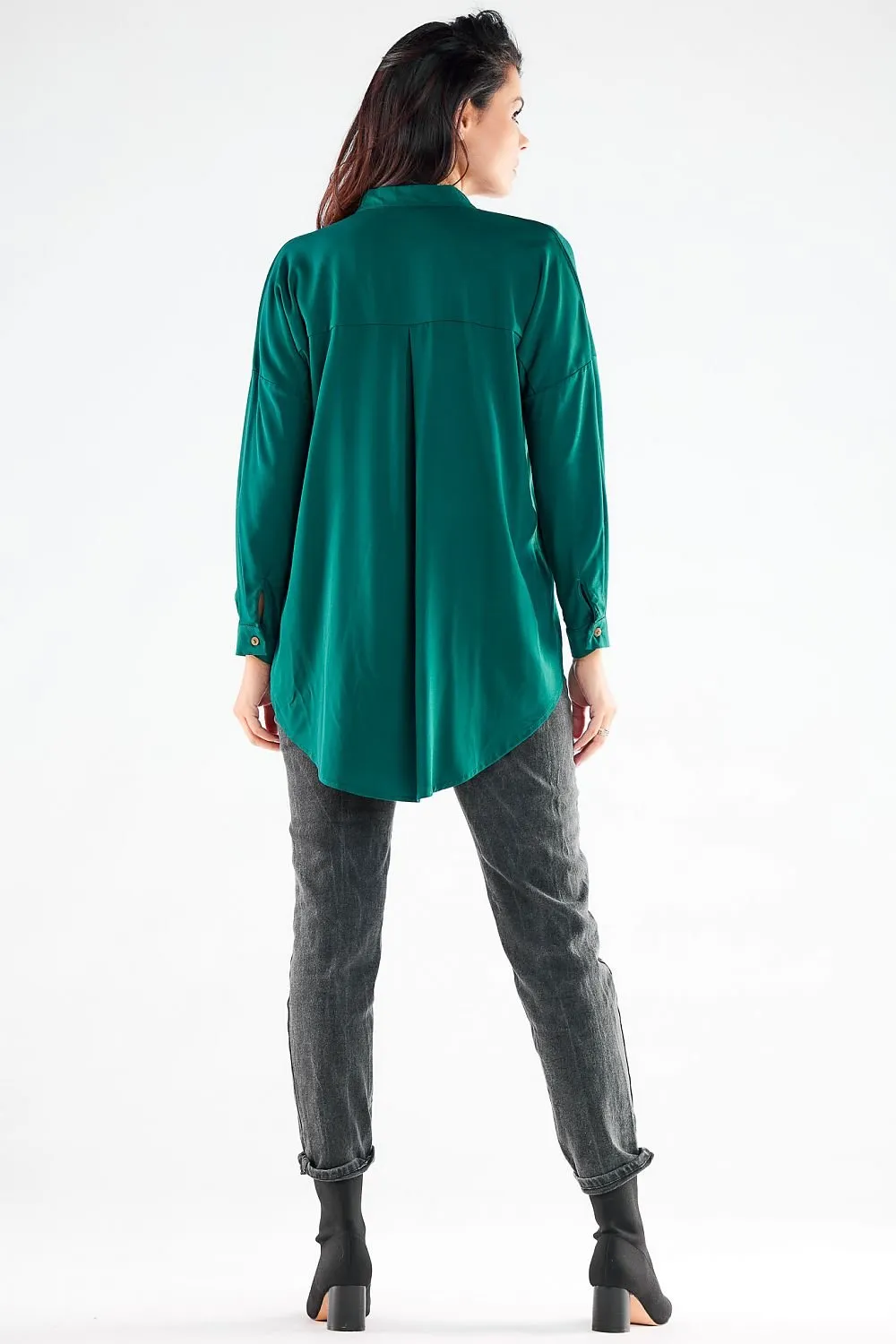 Elegant Long Sleeve Stand-Up Shirt for Men - Ideal for Business and Casual Wear