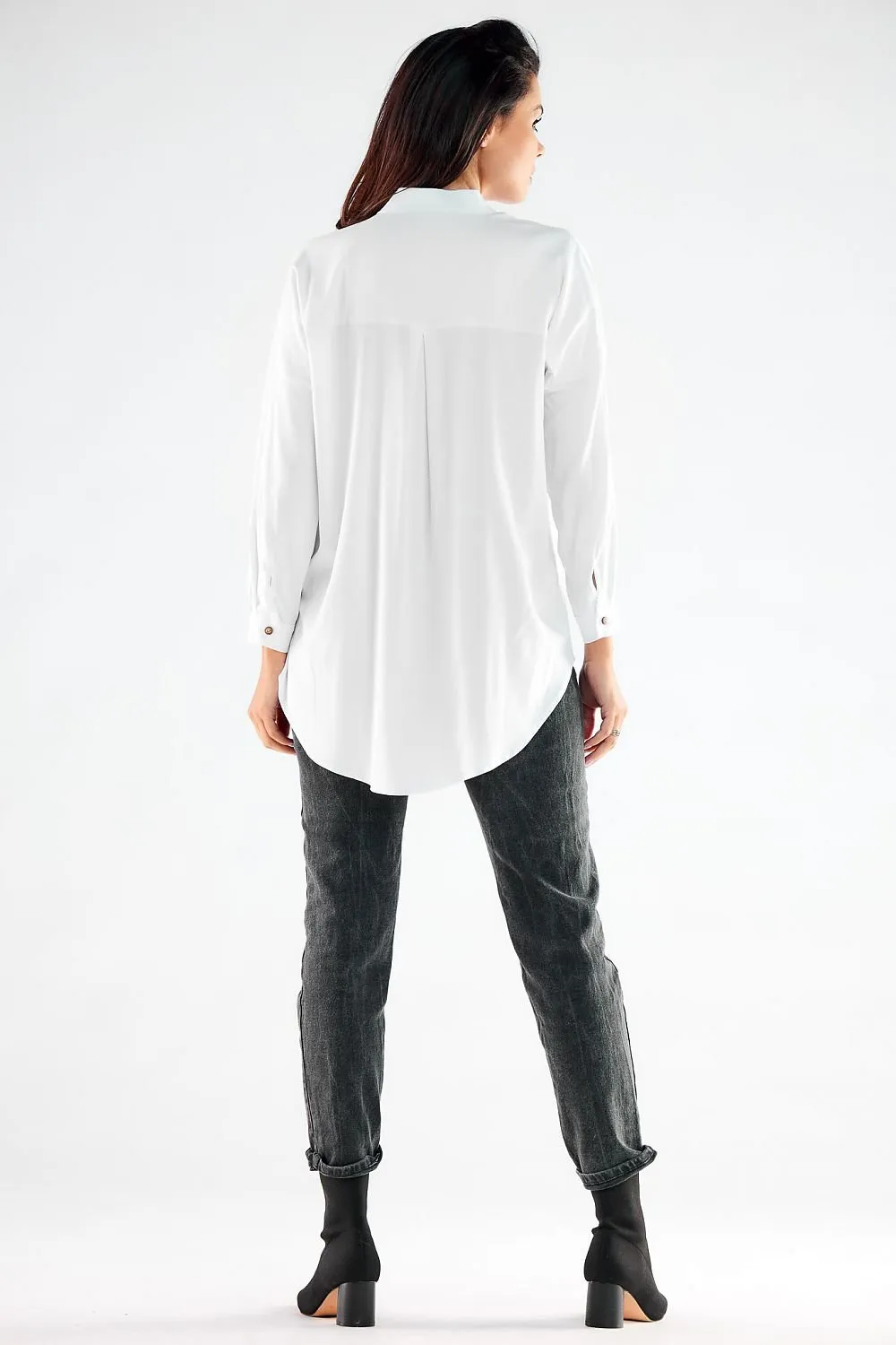 Elegant Long Sleeve Stand-Up Shirt for Men - Ideal for Business and Casual Wear