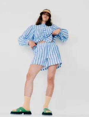 Ezoma Shirt in Little Boy Blue Stripe Pattern