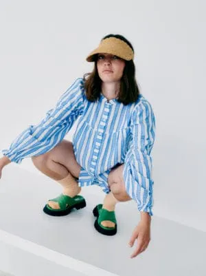 Ezoma Shirt in Little Boy Blue Stripe Pattern