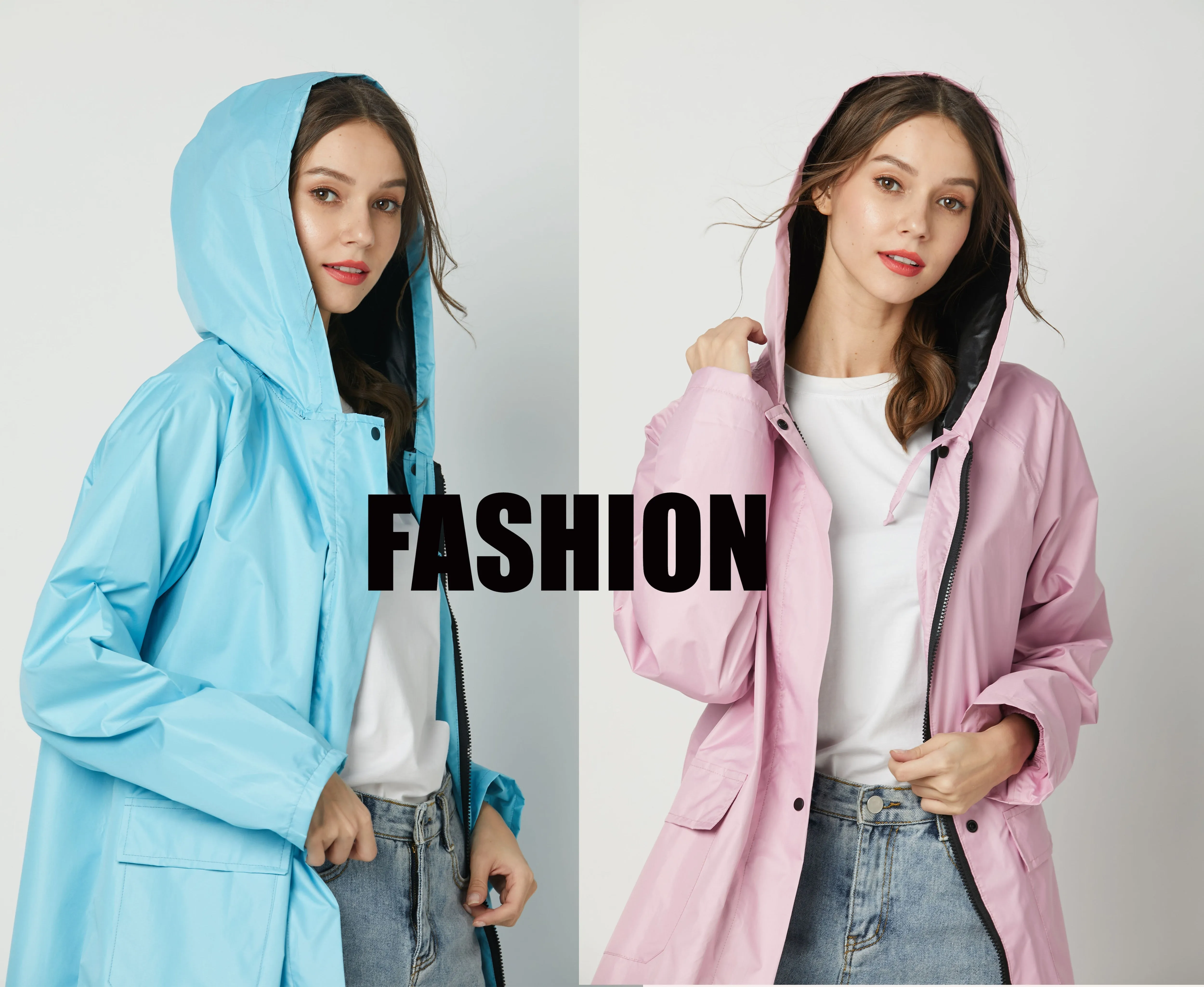 fashion Girl Lady Hooded Raincoat Outdoor Travel Waterproof Riding Cloth Rain coat for Women Poncho Long Rainwear raincoat 