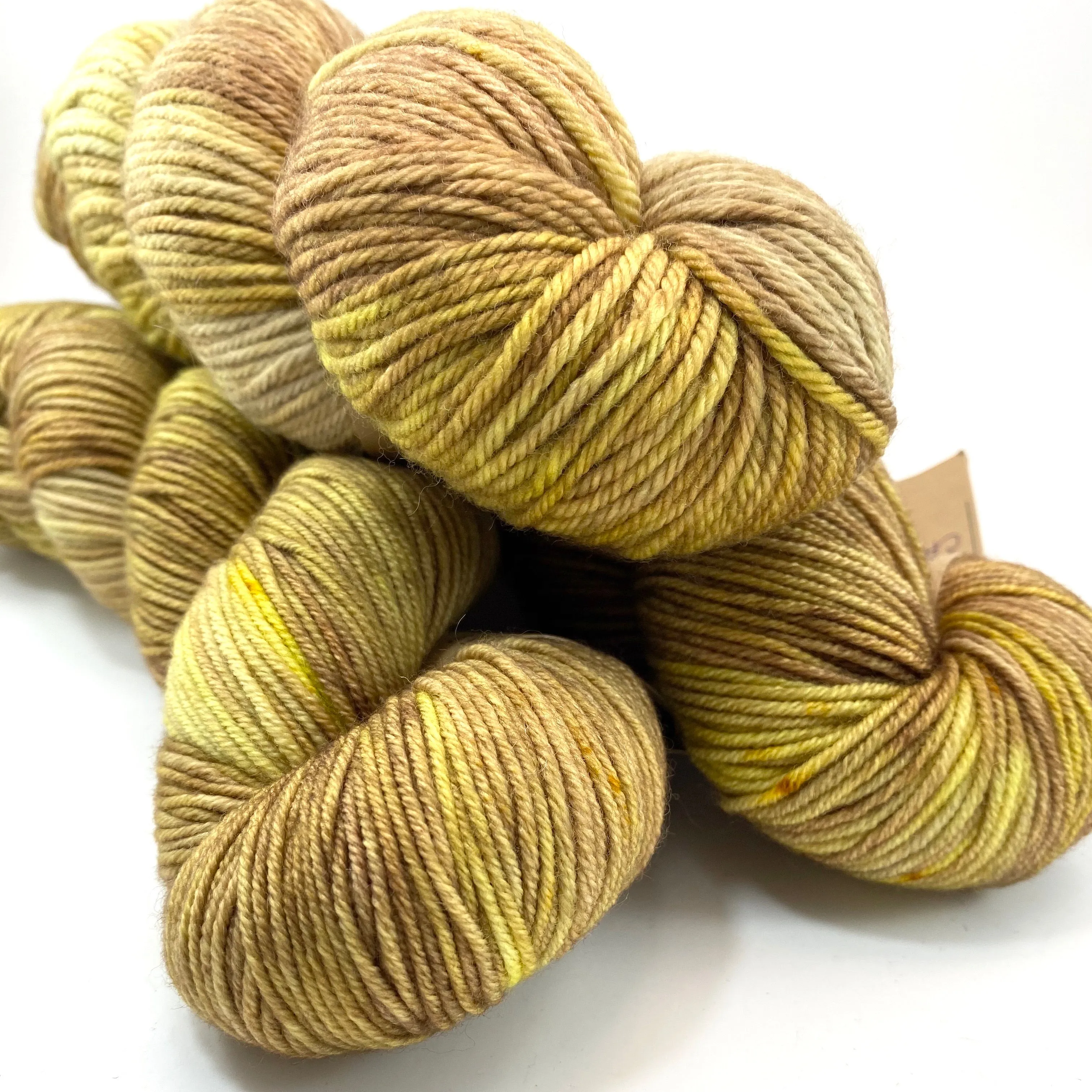 Hand Dyed Yarn "Chartrooze" Green Yellow Merino Superwash Sportweight DK 274yds 100g