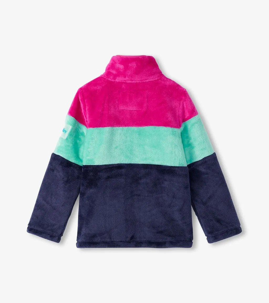 Hatley Colourblock Fuzzy Fleece F24cbk1847 Pink