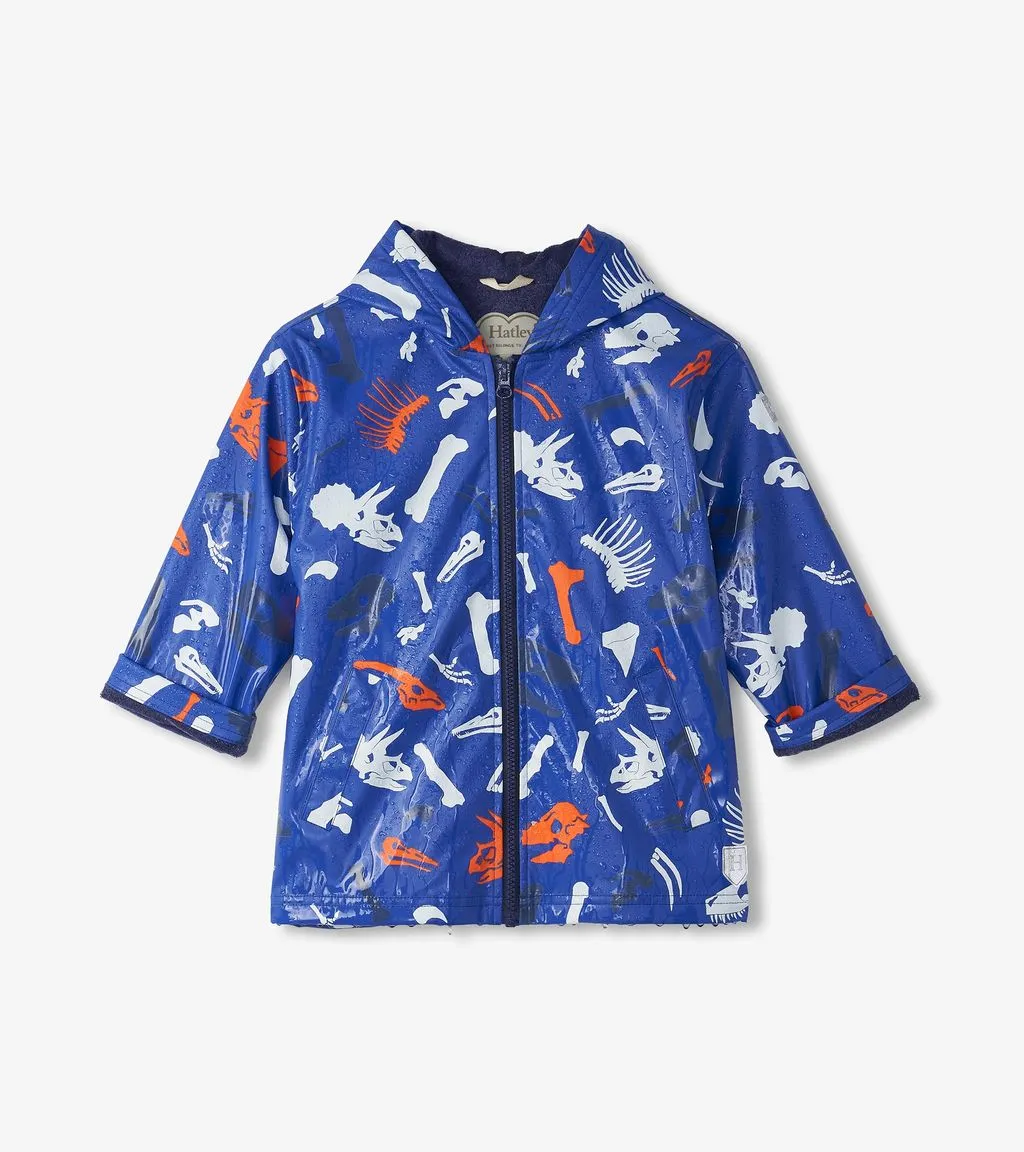 Hatley Dino Fossils Colour Changing Raincoat F24dfk818