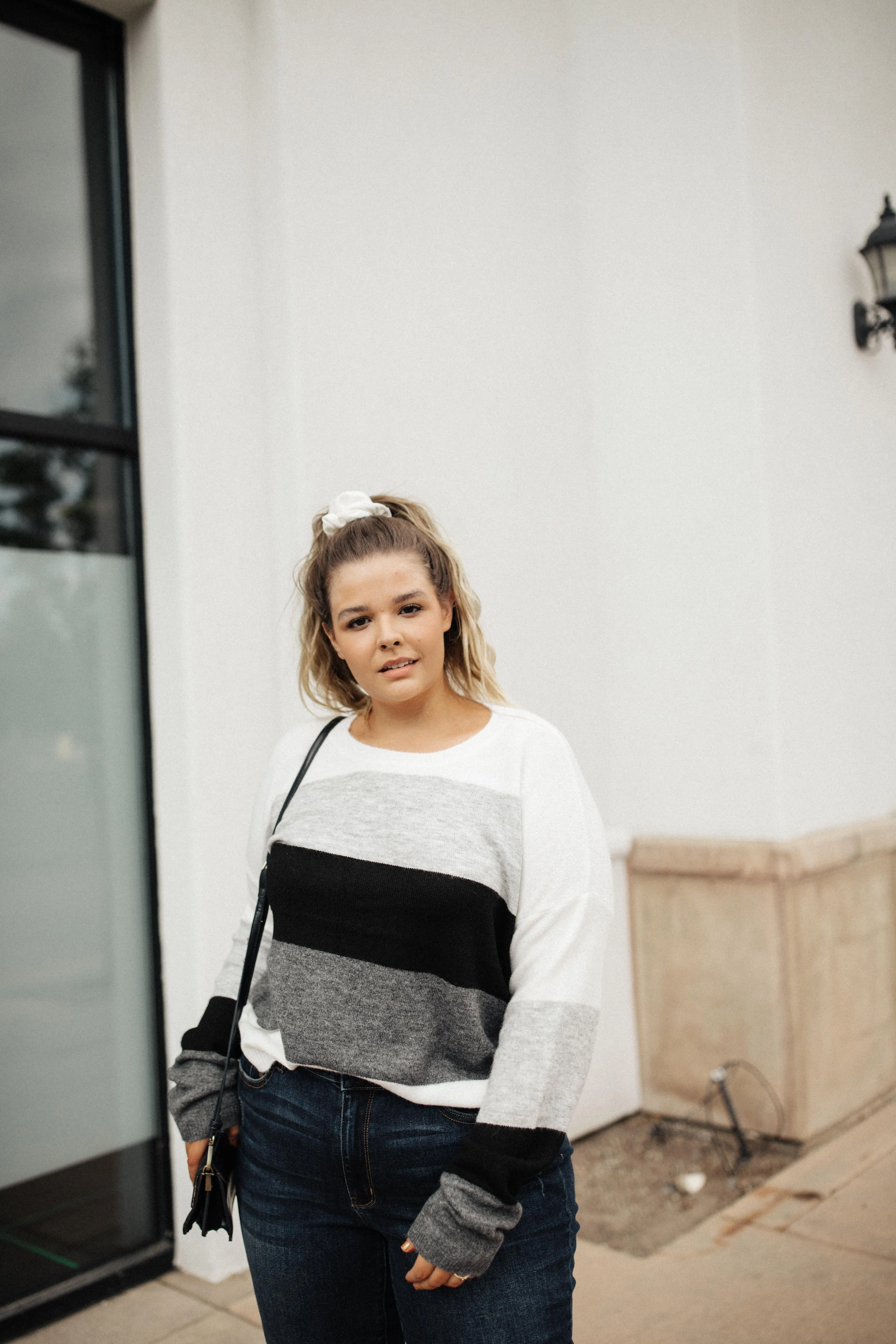 Heathered Heaven Striped Sweater In Winter Colors