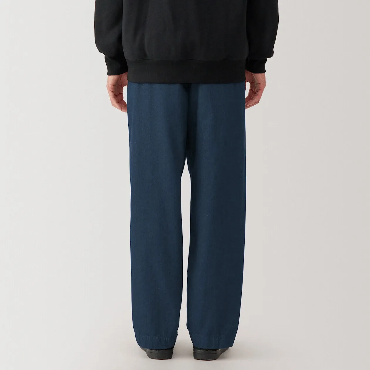 Indigo Tucked Wide Denim Pants
