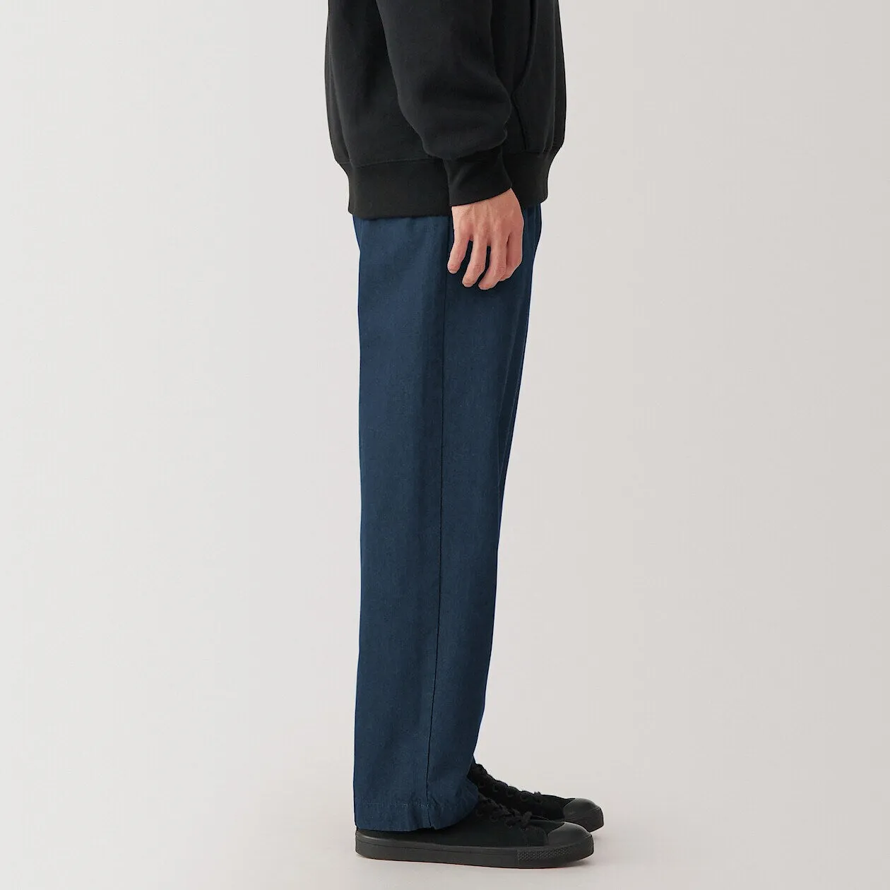 Indigo Tucked Wide Denim Pants