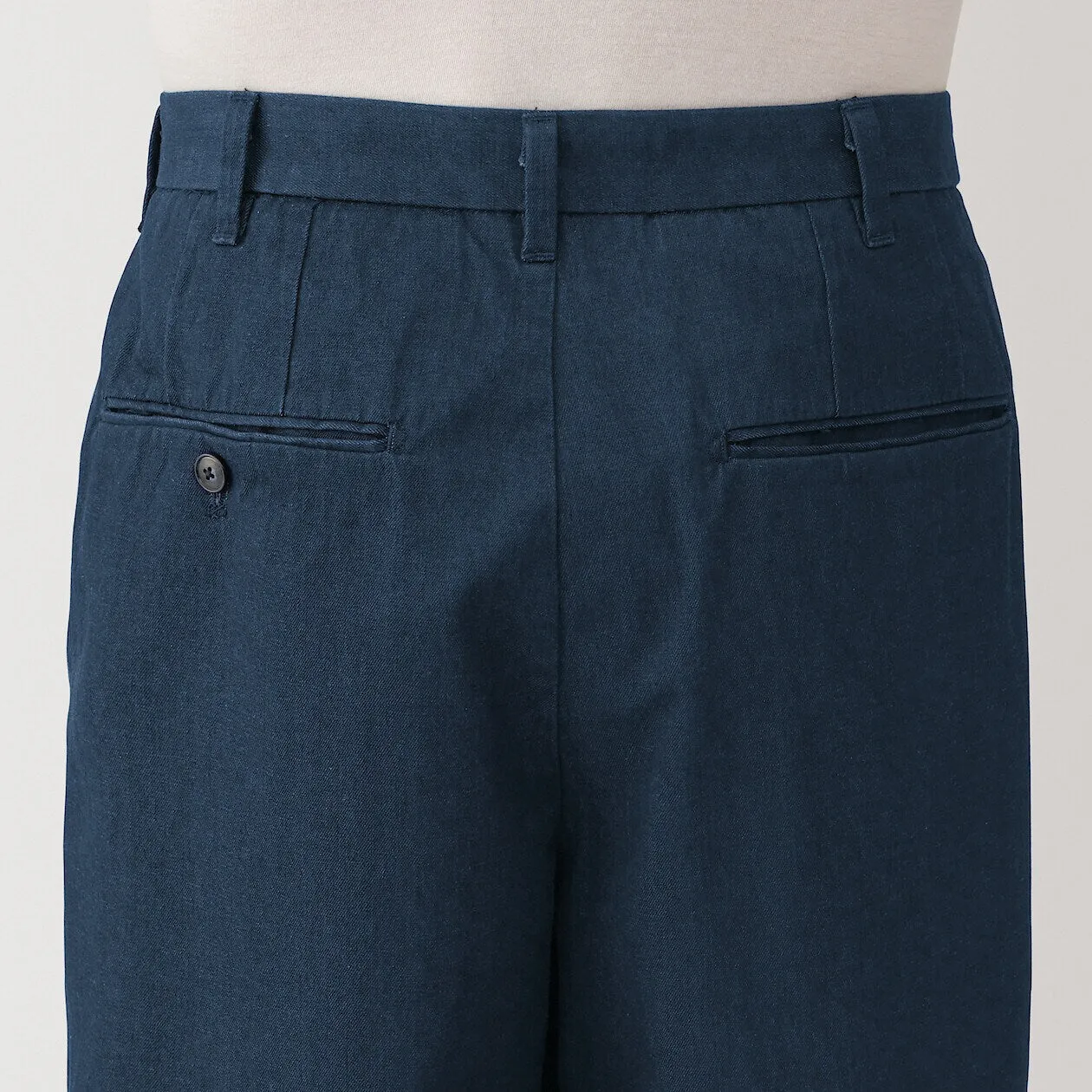 Indigo Tucked Wide Denim Pants