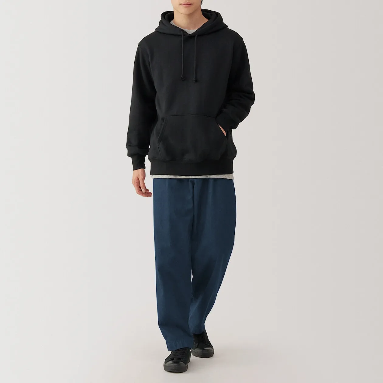Indigo Tucked Wide Denim Pants