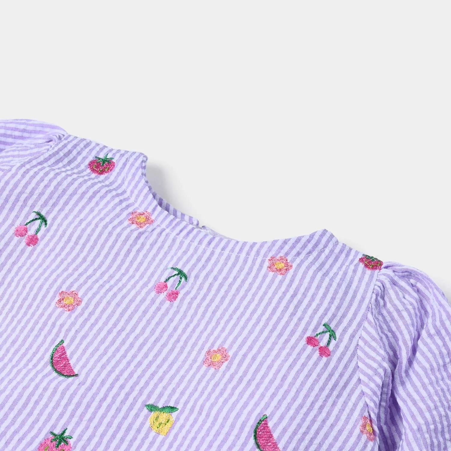 Infant Girls PC Jersey EMB Top Fruit Basket-Lavender