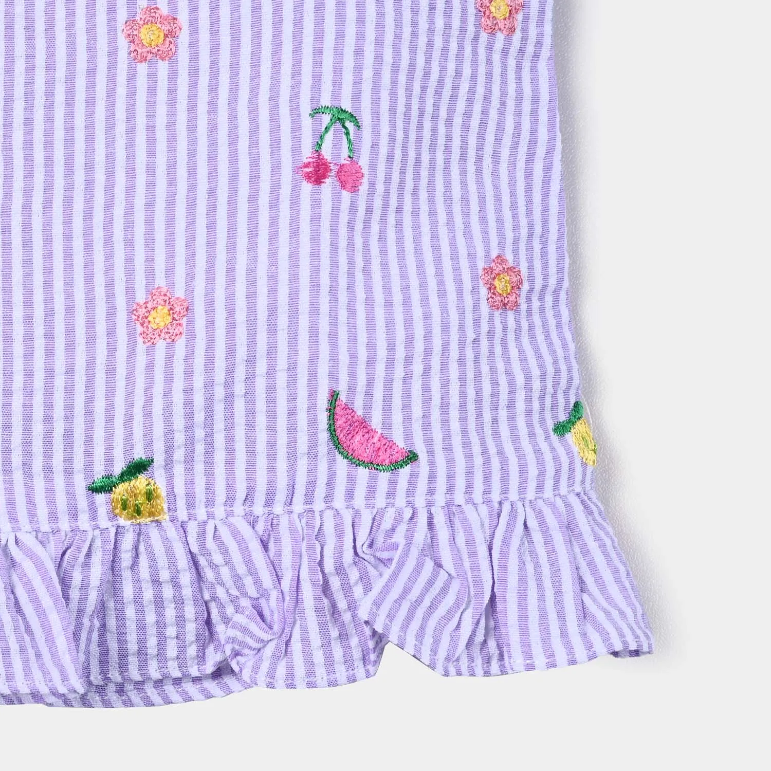 Infant Girls PC Jersey EMB Top Fruit Basket-Lavender