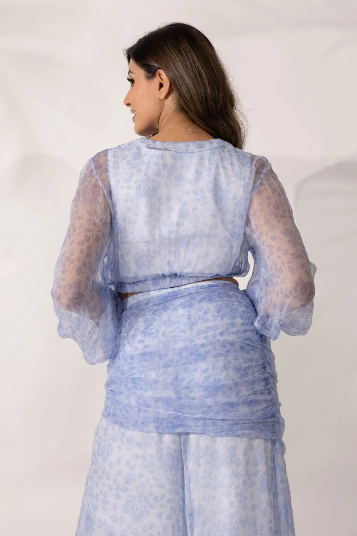 Iris Crop Top with Batwing Sleeves