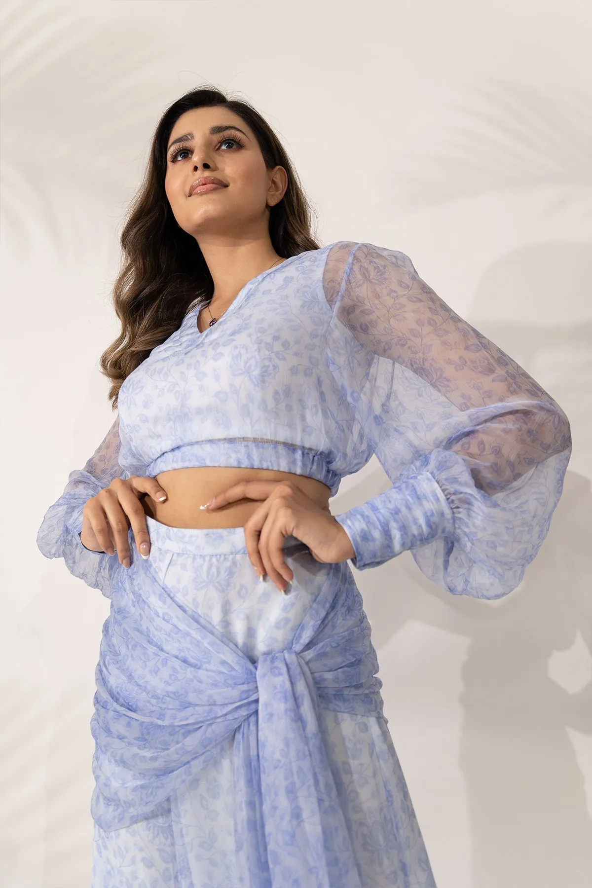 Iris Crop Top with Batwing Sleeves