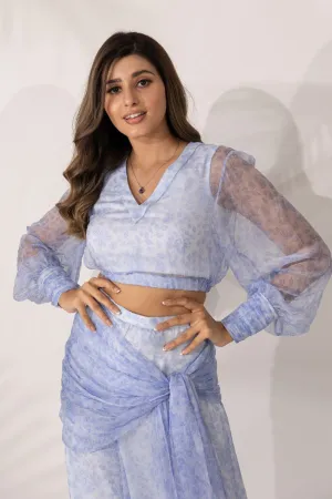 Iris Crop Top with Batwing Sleeves