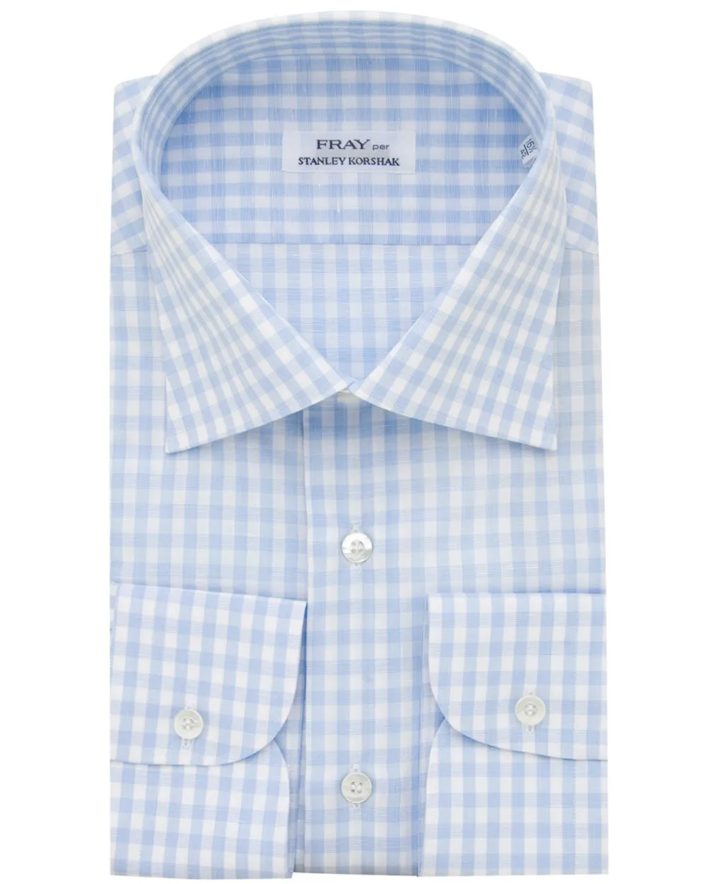 Light Blue and White Gingham Sport Shirt