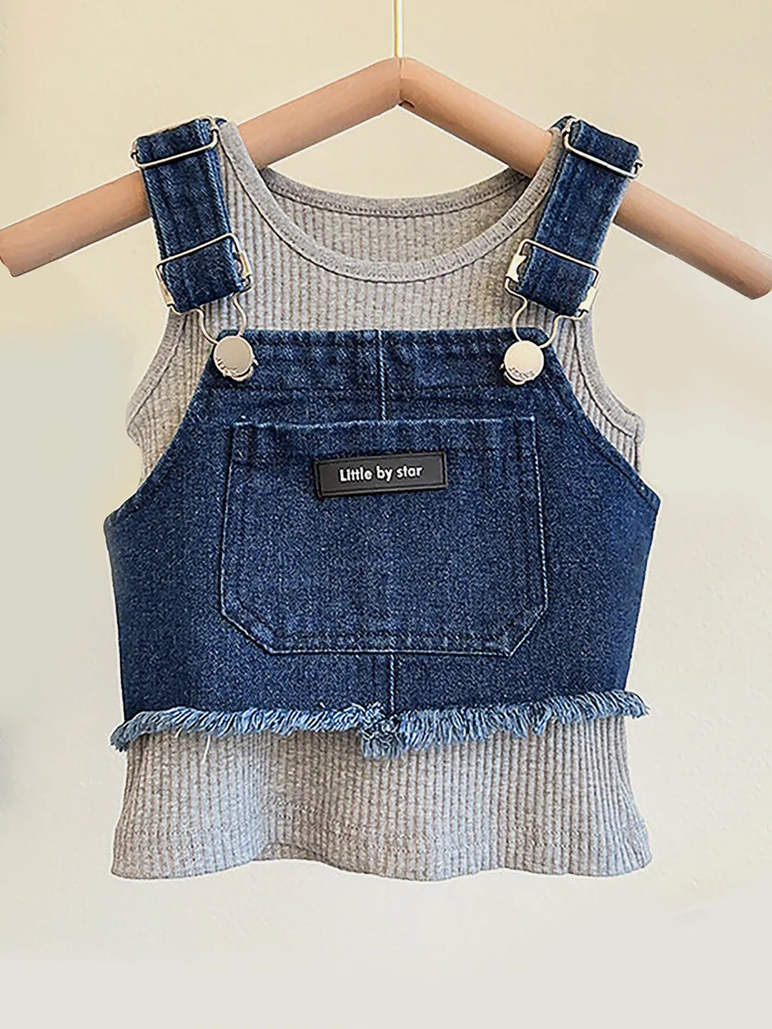 Little Surprise Box 3pcs Denim Skirt and Dungaree style clothing for Girls
