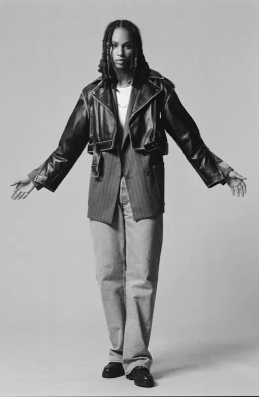 Loose Cropped Leather Perfecto Jacket