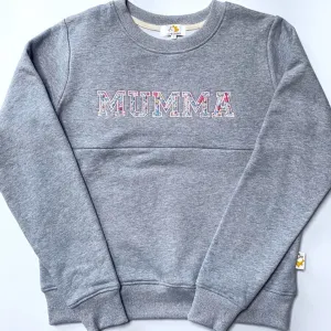 Luxury Liberty London ™ 'MUMMA' Appliqué Breastfeeding Sweatshirt